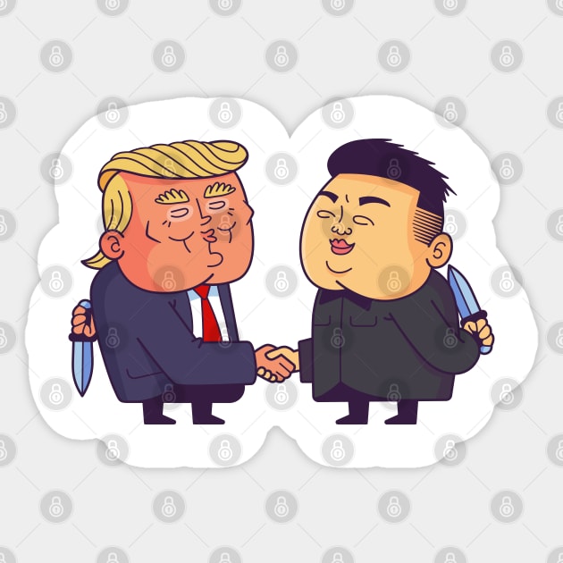 Trump vs Kim Sticker by madeinchorley